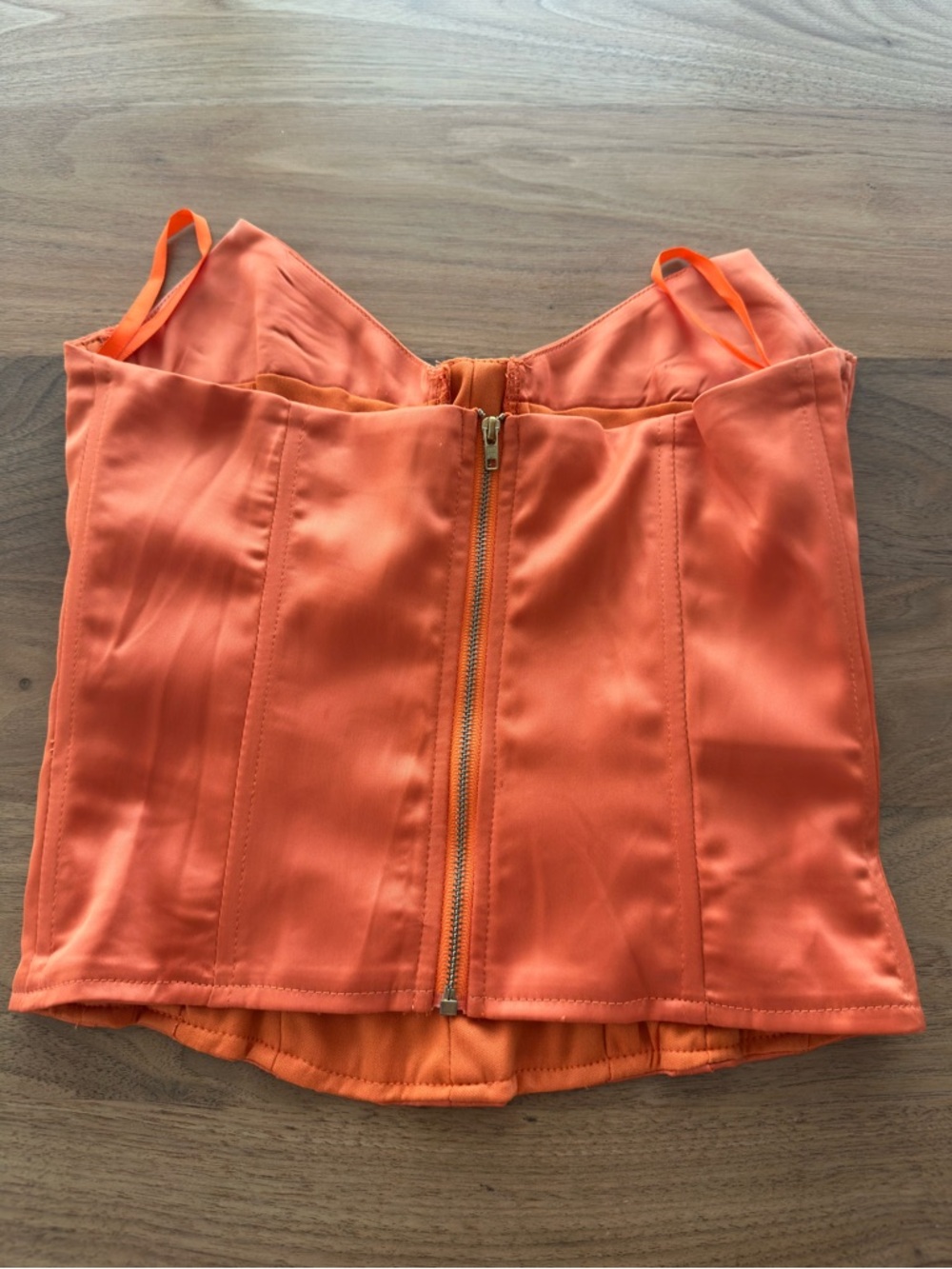PrettyLittleThing Satin Corset Bustier Top – Orange – EUC - Picture 5 of 8